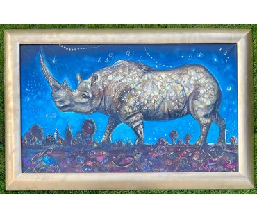 Мартынчук В.М "Носорог", 2006г. Холст, масло.Размер 100х60 см. № 2894 (артикул №2894) - фото №3