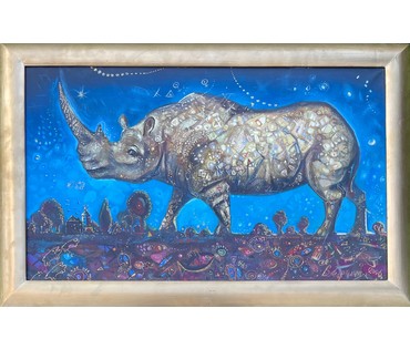 Мартынчук В.М "Носорог", 2006г. Холст, масло.Размер 100х60 см. № 2894 (артикул №2894) - фото №5
