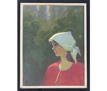 Назаренко Н.П "Маричка", 1966г. Картон, масло. Размер 70х55см. № 2907 (артикул №2907) - фото №1