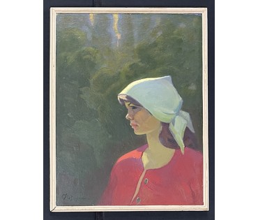 Назаренко Н.П "Маричка", 1966г. Картон, масло. Размер 70х55см. № 2907 (артикул №2907) - фото №2