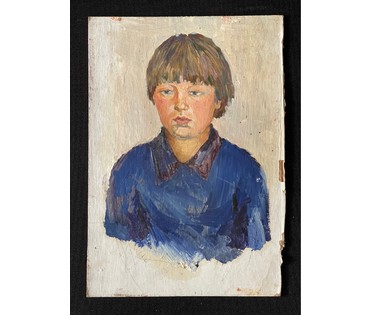 Эрлер Л.Н "Портрет", 1965г. Картон, масло. Размер 21х30 см. № 2937 (артикул №2937) - фото №1