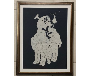 Картины в технике катагами. Япония. В ассортименте 8 шт. Размер с рамой и паспарту 32,5х43 см. № 2946 (артикул №2946) - фото №5