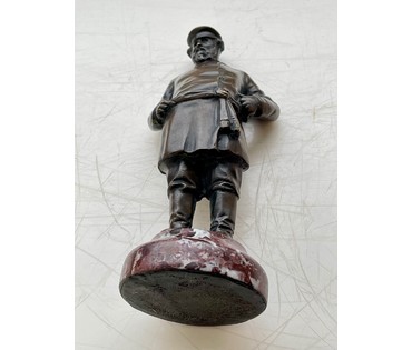 Скульптура "Русский купец", 20 век. Бронза, камень. Размер 15,5см. № 2975 (артикул №2975) - фото №2