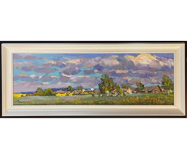 Пешкун В.П "Сочные травы",2022г. Холст, масло. Размер 30х90 см. № 2997 (артикул №2997) - фото №2