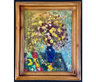 Исаёнок М.И "Кветкі", 2003г. Холст, масло. Размер 42х35см. № 3034 (артикул №3034) - фото №1