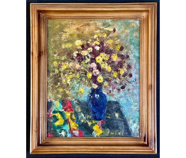Исаёнок М.И "Кветкі", 2003г. Холст, масло. Размер 42х35см. № 3034 (артикул №3034) - фото №3