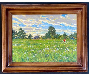Бархатков И.А "Вечер", 2004г. Холст, масло.Размер 27х38 см. № 3035 (артикул №3035) - фото №1