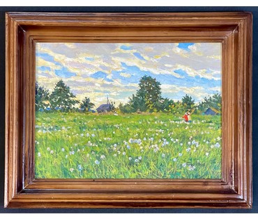Бархатков И.А "Вечер", 2004г. Холст, масло.Размер 27х38 см. № 3035 (артикул №3035) - фото №2