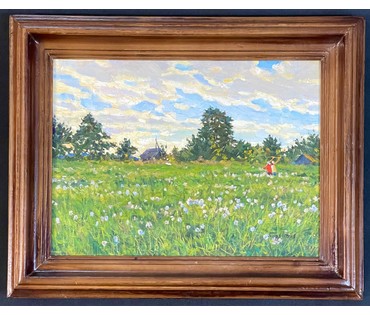 Бархатков И.А "Вечер", 2004г. Холст, масло.Размер 27х38 см. № 3035 (артикул №3035) - фото №3