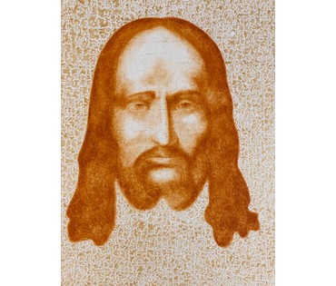 Почицкий В.В (dr.Klein) "Лик Христа", появившийся в одной из келий Пустынского монастыря. г. Мстиславль. Холст. на дереве, масло. 2014г. Размер 60х60 см. № 3048 (артикул №3048) - фото №3