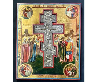 Распятие Господа нашего Иисуса Христа. Ветка, 19 век. Размер 52,5х44 см. № 3063 (артикул №3063) - фото №3