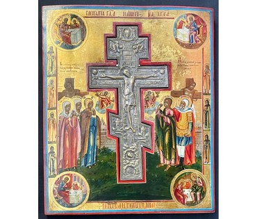 Распятие Господа нашего Иисуса Христа. Ветка, 19 век. Размер 52,5х44 см. № 3063 (артикул №3063) - фото №4