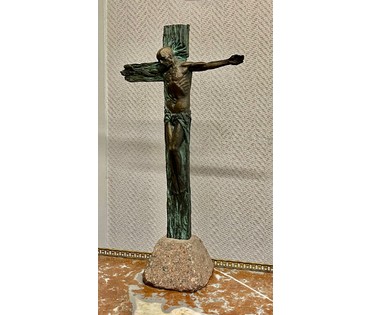 Минко В.Н. Каталожная скульптура "Голгофа", 2008г. Бронза, гранит. Высота 62 см. № 3077 (артикул №3077) - фото №4