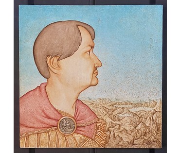 Почицкий В.В (dr. Klein) "Дмитрий Солунский", 2014г. Холст, масло, дерево. Размер 70,5х70,5 см. № 3188 (артикул №3188) - фото №3