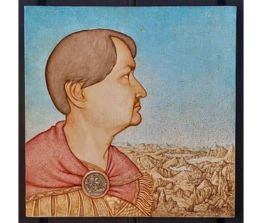 Почицкий В.В (dr. Klein) "Дмитрий Солунский", 2014г. Холст, масло, дерево. Размер 70,5х70,5 см. № 3188 (артикул №3188) - фото №1