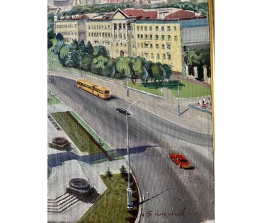 Андросов В.А "Минск", 2001г. Холст, масло. Размер 63х81 см. № 3196 (артикул №3196) - фото №2