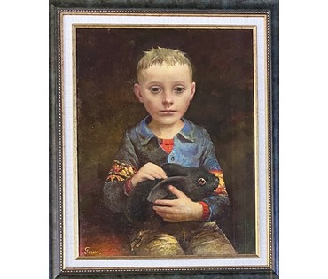 Римашевский С.В "Чёрный кролик", 2022г. Холст, масло. Размер 45х35 см. № 3205 (артикул №3205) - фото №2