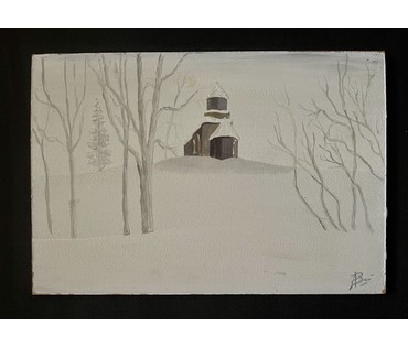 Пейзаж. Картон, масло. Подпись автора. Размер 31х43 см. с рамой. № 3209 (артикул №3209) - фото №3