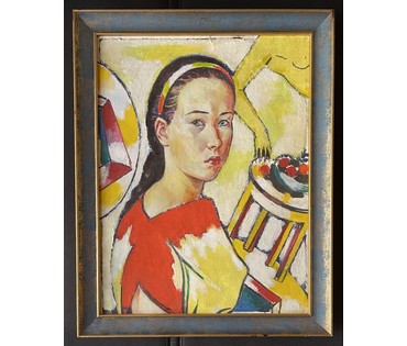 Каталожный Кищенко А.М "Маша", 1985г. Холст масло. Размер с рамой 44х56 см. № 3216 (артикул №3216) - фото №1