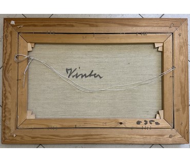 "Зимний пейзаж", Европа, 20 век. Подпись автора. Холст, масло. Размер 67,5х46,5 см. № 3253 (артикул №3252) - фото №2
