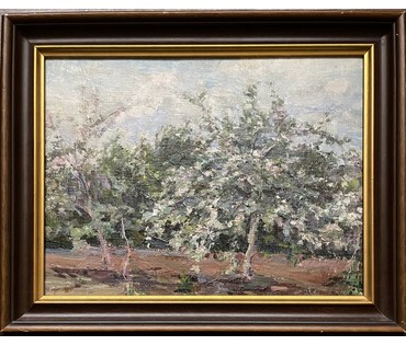 Зайцев Е.А "Яблони цветут", холст, масло, картон. Размер 30х40 см. № 3259 (артикул №3259) - фото №2