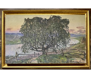 Аракчеев Б.В "Летний вечер", 1963г. Холст, масло. Размер 48х80 см. Вариант каталожной работы "Вечер на Свислочи" № 3261 (артикул №3261) - фото №5
