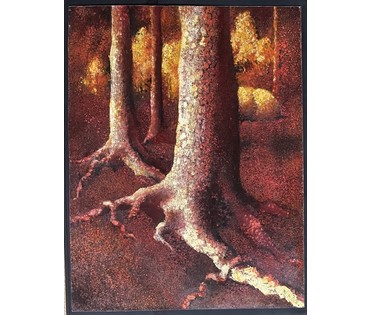 Казаков Б.И "День угасает". 1995г. Оргалит, масло. Размер 81х61,5 см. № 3287 (артикул №3287) - фото №2
