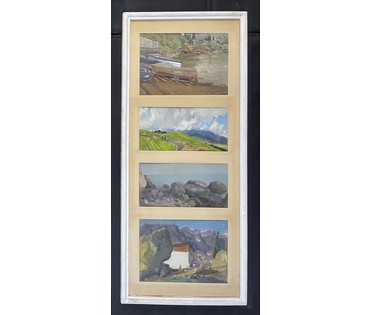 Бржозовский Г.Ф "Крымский пейзаж", картон, масло. Размер 31х16 см. № 3440 (артикул №3440) - фото №2