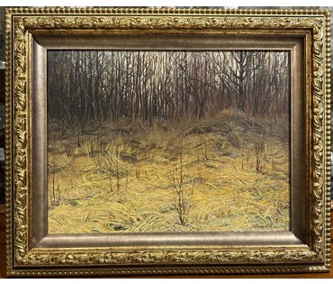 Шкарубо В.Ф "Сумерки", 1995г. Картон, масло. Размер 30х40 см. с рамой 52х42 см. № 3447 (артикул №3447) - фото №1