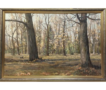 Каталожный Бржозовский Г.Ф "Дубы Курасовщины", холст, масло. Размер 75х114 см. № 3461 (артикул №3461) - фото №1
