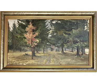 Бржозовский Г.Ф "Дорога", холст, масло. Размер 65х36,5 см. № 3480 (артикул №3480) - фото №1