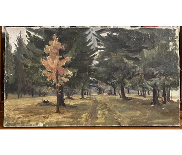 Бржозовский Г.Ф "Дорога", холст, масло. Размер 65х36,5 см. № 3480 (артикул №3480) - фото №2