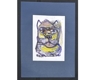 Акулов В.И "Котяра-прорицатель", 2015г. Бумага, акрил, смешанная техника. Размер с паспарту 50х70 см. № 3531 (артикул №3531) - фото №1