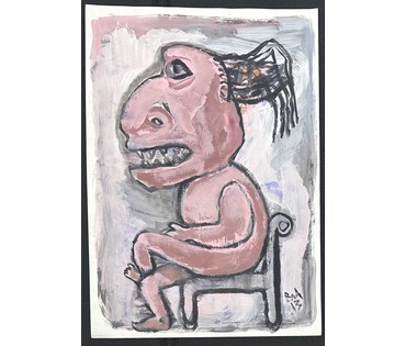 Акулов В.И "Домовой", 2013г. Бумага, акрил. Размер 41,5х59 см. № 3537 (артикул №3537) - фото №1