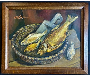 Поплавский Г.Г" Сувенир хутора Ратени", 2017г. Холст, акрил. Размер с рамой 81,5х68 см. № 3611 (артикул №3611) - фото №1