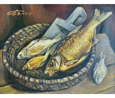 Поплавский Г.Г" Сувенир хутора Ратени", 2017г. Холст, акрил. Размер с рамой 81,5х68 см. № 3611 (артикул №3611) - фото №2