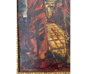 Алесь Мара (Марочкин А.А. 1940 г.р.) «В цехе БЕЛАЗа» 1970 год. Размер 66х85см. (артикул №3645) - фото №5