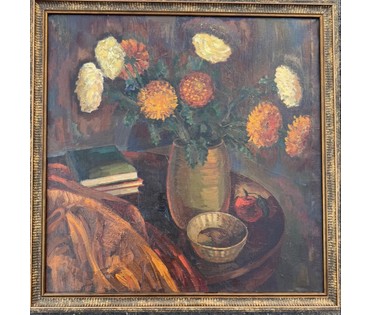 Чепик М.Ф "Осенний букет", 1982г. Холст, масло. Размер с рамой 71.5х72 см. № 3678 (артикул №3672) - фото №1