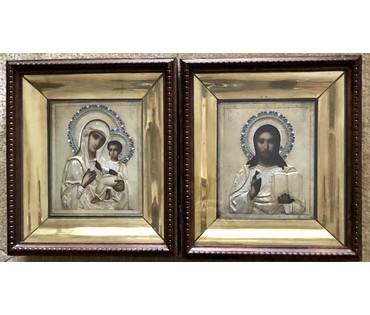 Венчальная пара, Прибалтика, конец 19ого-начало 20ого в. 84ая проба. (артикул №95) - фото №1
