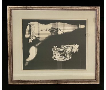 Скрипниченко Г.С. Художник-сюрреалист, "белорусский Дали", литография. 1970г. Размер с рамой и паспарту 60х70 см. № 3695 (артикул №3695) - фото №1