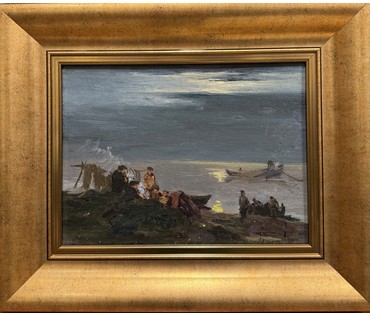 Казакевич Н.К "На озере Нарочь", 1963г. Холст, масло на картоне. Размер с рамой 49х40 см. № 3725 (артикул №3725) - фото №1