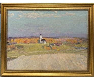 Козловский А.С "Осень в Заславле", холст, масло. Размер с рамой 104х81,5 см. № 3755 (артикул №3755) - фото №1