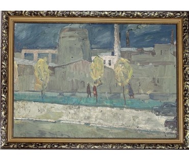 Козловский А.С "Минск", картон, масло. Размер 79х58,5 см. № 3760 (артикул №3760) - фото №1