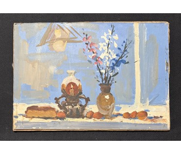 Хмелевский В.В "Натюрморт", ДВП, масло. Размер 21,5х31 см. № 3762 (артикул №3762) - фото №2