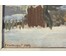Хмелевский В.В "Морозный день", 1989г. ДВП, масло. Размер с паспарту 24х32см. № 3770 (артикул №3770) - фото №3