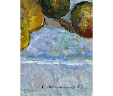 Максимцев К.И "Натюрморт",1984г. Холст, масло. Размер с рамой 96х96 см. № 3787 (артикул №3787) - фото №7