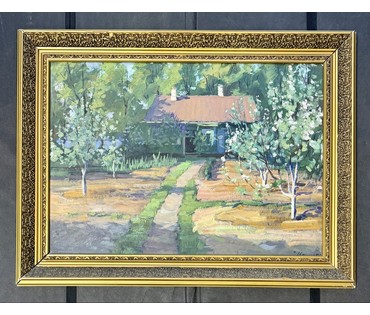 Манизер Г.М "Пейзаж". Картон, масло. Размер с рамой 64х84 см. № 3842 (артикул №3842) - фото №1