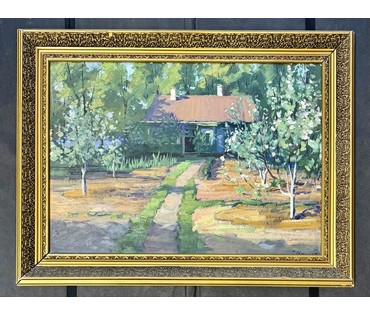 Манизер Г.М "Пейзаж". Картон, масло. Размер с рамой 64х84 см. № 3842 (артикул №3842) - фото №3
