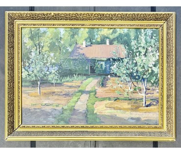 Манизер Г.М "Пейзаж". Картон, масло. Размер с рамой 64х84 см. № 3842 (артикул №3842) - фото №4