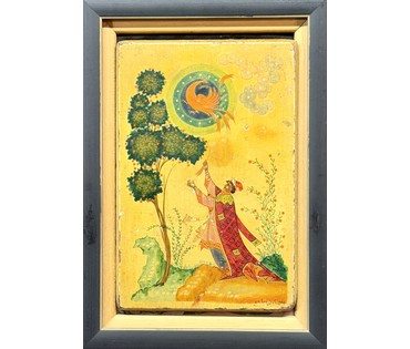 Вакуров И.П. Народный художник, основоположник Палехской школы. Каталожная миниатюра "Иван -царевич и жар-птица", 1946г. Размер 17х11,5 см. № 3832 (артикул №3832) - фото №4